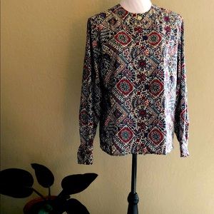 Vintage Paisley Jewel Tone Blouse